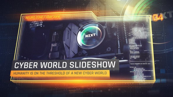 Videohive Cyber World Slideshow Video Displays template preview