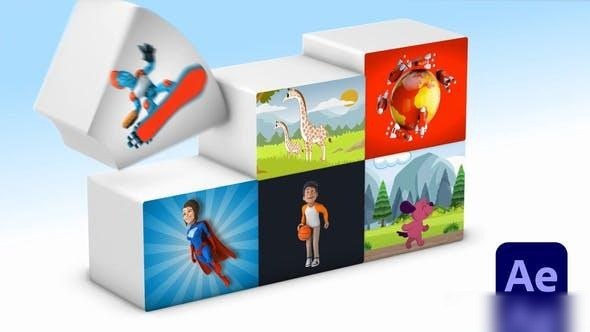 Videohive Media Boxes Logo Reveal for After Effects Logo Stings template preview