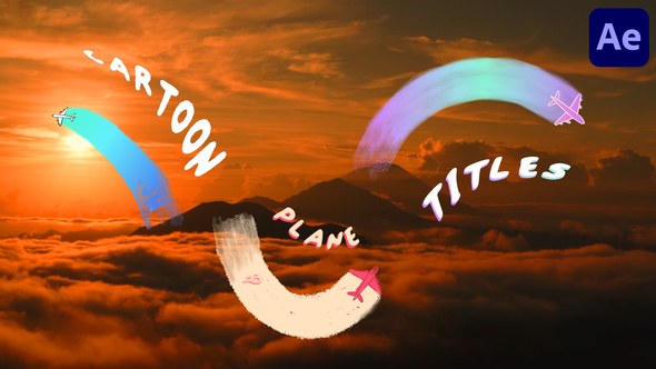 Videohive Cartoon Plane Titles for After Effects Titles template preview