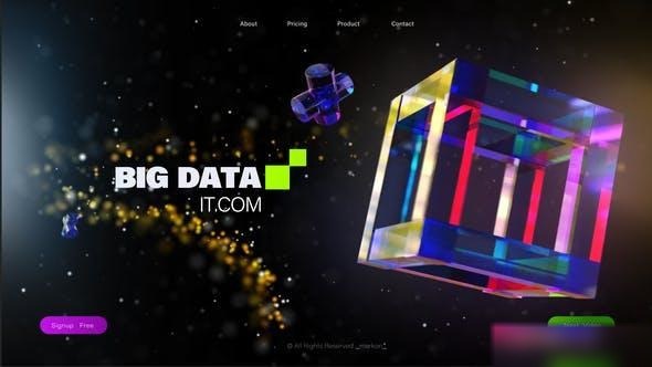 Videohive 3D Cube Glass Colorful IT Opener Openers template preview