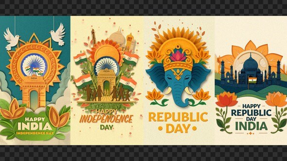 Videohive Indian Festive PaperCut вЂ“ Intros and Elements Ramadan template preview