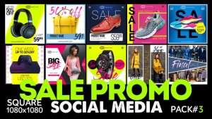 Social Media - SALE Promo Video Displays template preview
