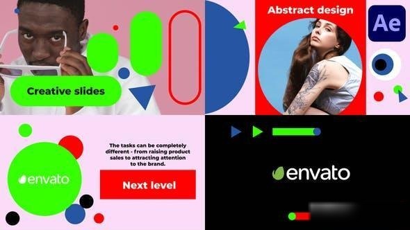 Videohive Simple Geometry Typography Slideshow for After Effects Openers template preview