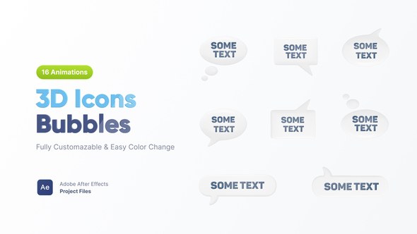 Videohive 3D Bubble Icons Elements template preview
