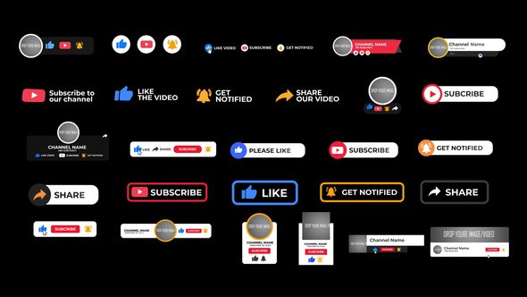 Videohive YouTube Subscriber Pack 29947753 Elements template preview