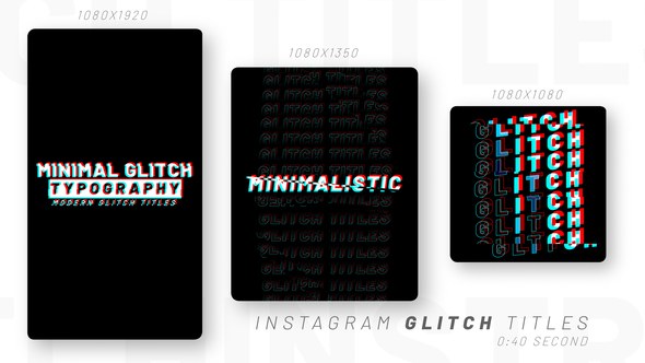 Videohive Instagram Glitch Titles Titles template preview