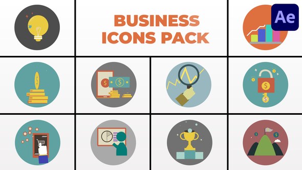 Videohive Business Icons Pack for After Effects Elements template preview
