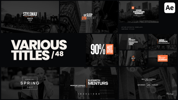 Videohive Various Titles 48 Titles template preview