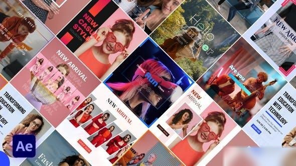 Videohive DualColor Instagram Feed Post Openers template preview