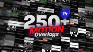 Animated Motion Overlays Pack For Premiere Pro: Glitch, Old Film, VHS , TV, Bad Signal & More Premiere Pro template preview