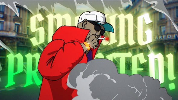 Videohive Smoking Character Transition Openers template preview