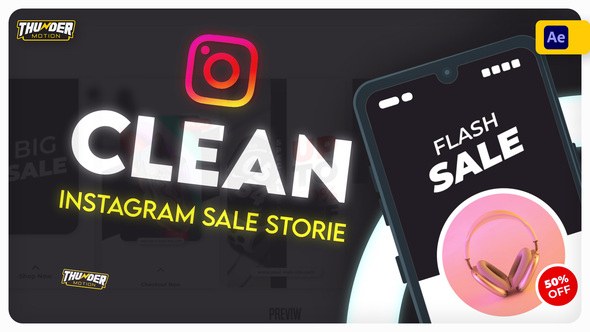 Videohive Clean Instagram Sale Stories Pack Product Promo template preview