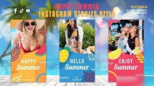 Videohive Happy Summer Instagram Stories Reels Openers template preview