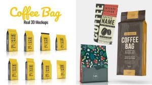 Videohive Coffee Bag Real 3D Mockups Product Promo template preview