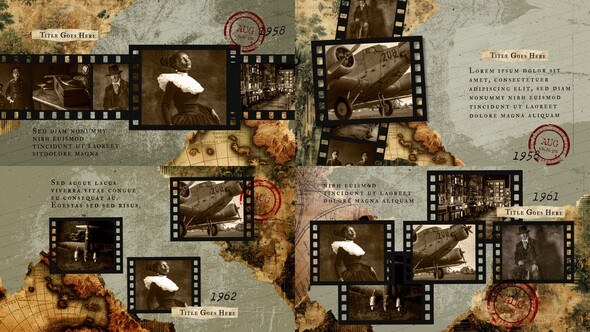 Videohive Vintage Documentary Timeline Slideshow Template Titles template preview