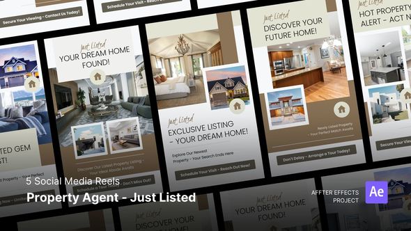 Videohive Social Media Reels - Property Agent - Just Listed After Effects Template Product Promo template preview