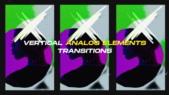 Videohive Verical Analog Spray Elements Transitions Elements template preview