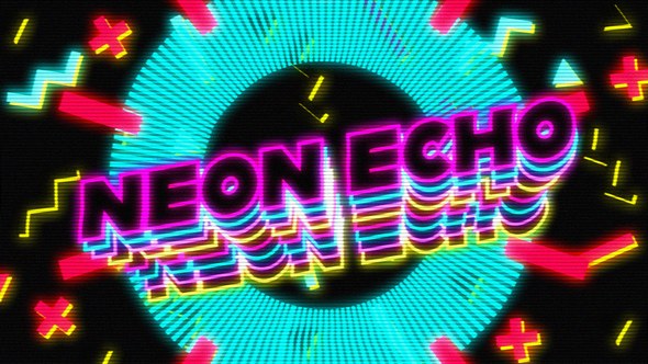 Videohive Neon Text Echo Titles template preview