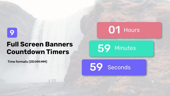Videohive Full Screen Banners Countdown Timers Elements template preview