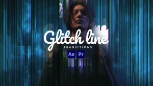 Videohive Glitch Line Transitions Elements template preview