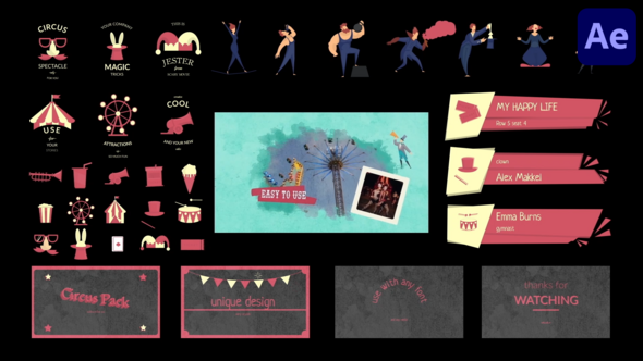 Videohive Circus Big Pack for After Effects Elements template preview