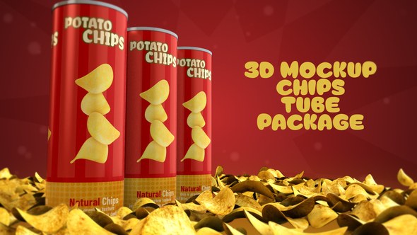 Videohive 3D Mockup Chips Tubes Product Promo template preview