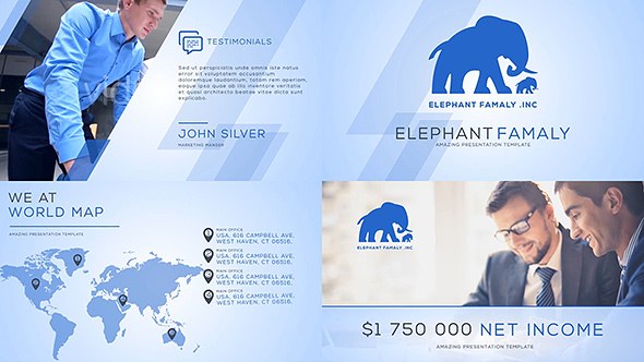 Clean Business Company Profile Video Displays template preview