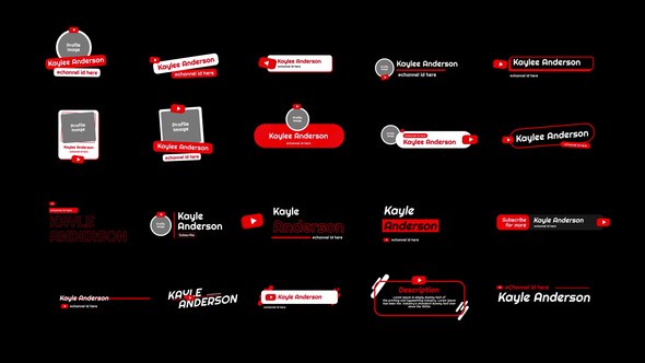 Videohive Fancy YouTube Lower Thirds Titles template preview