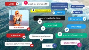Social Media Info Box Video Displays template preview