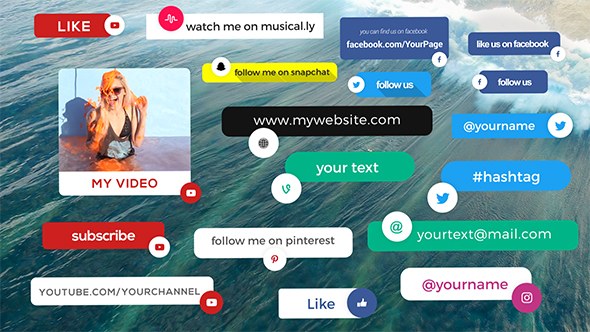 Social Media Info Box Video Displays template preview