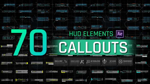 Videohive HUD Elements Callouts Elements template preview