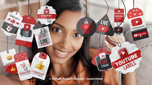 Videohive Labels YouTube Elements template preview
