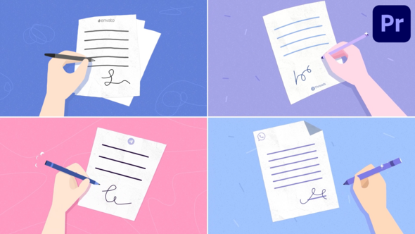 Hands Sign Document Explainer for Premiere Pro Premiere Pro template preview