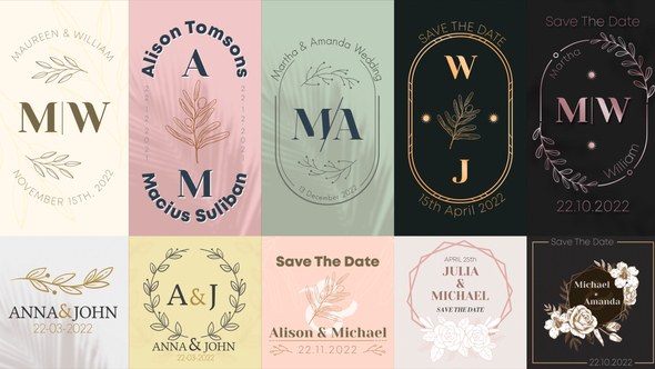 Videohive Wedding Titles for Social Media Titles template preview
