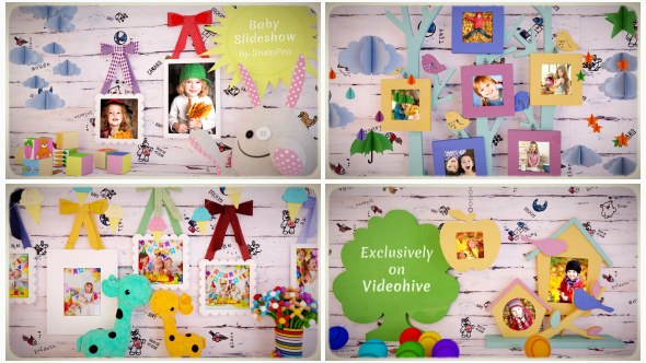 Baby Slideshow Video Displays template preview