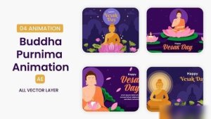 Videohive Buddha Purnima illustration Scene Elements template preview