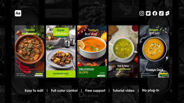 Videohive Restaurant Instagram Stories 44328639 Product Promo template preview