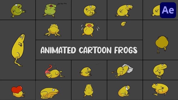 Videohive Animated Cartoon Frogs for After Effects Elements template preview