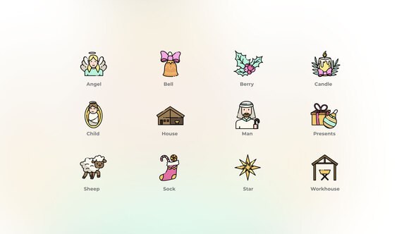 Videohive The birth of Christ - Christian Icons Elements template preview