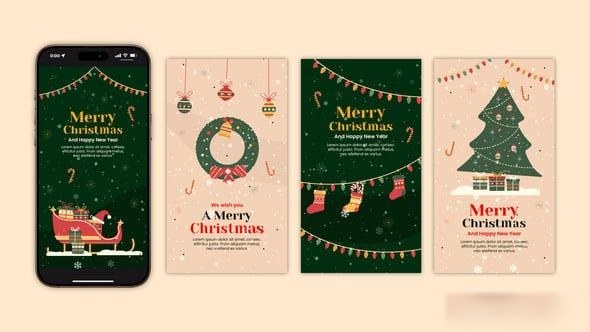 Videohive Merry Christmas Season Instagram Stories | Happy New Year Story Openers template preview