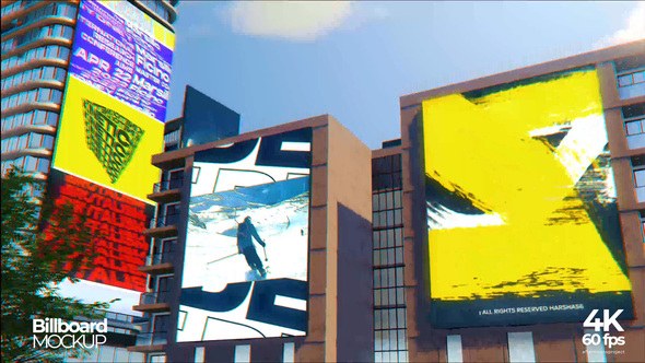 Videohive Cityscape Billboard Building Video Displays template preview