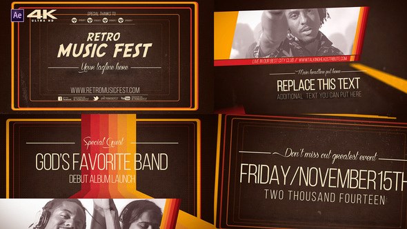 Videohive Retro Music Festival Video Displays template preview