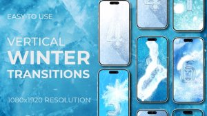 Videohive Ice Frost Snowflakes Christmas Vertical Transitions Elements template preview