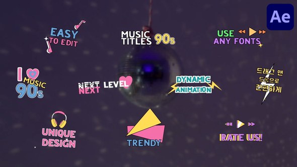 Videohive 90's Music Titles | After Effects Titles template preview
