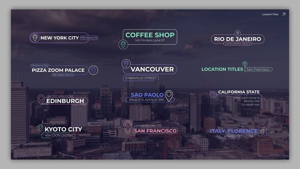 Videohive Location Line Titles v2 Titles template preview