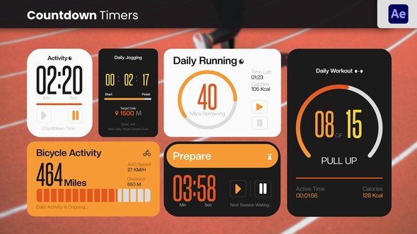 Videohive UI Countdown Timer 59044767 Elements template preview