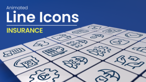 Videohive 50 Animated Insurance Line Icons Infographics template preview