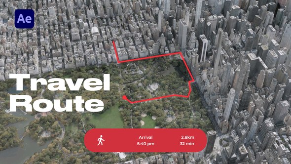 Videohive Travel Route Titles template preview