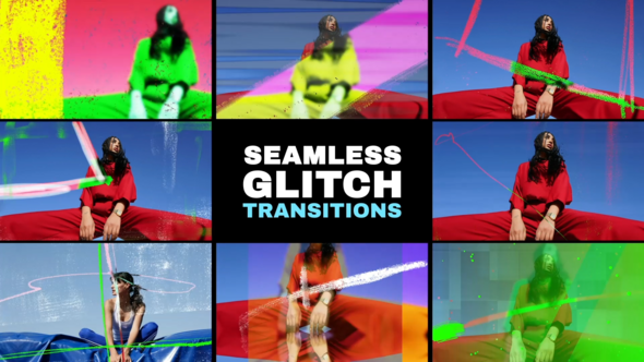 Videohive Grunge Glitch Seamless Transitions for After Effects 60115169 Elements template preview