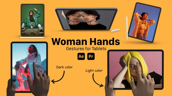 Videohive Female Hand Gesture for Tablets Product Promo template preview